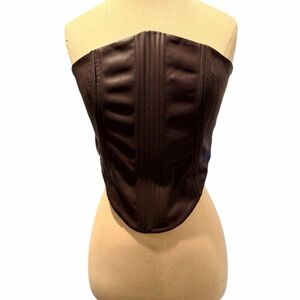 Brown Strapless Corset Top